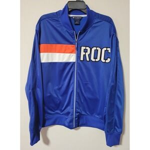 Rocawear Classic Full Zip Track Jacket Mens 2XL Blue ROC Logo Mesh Panels